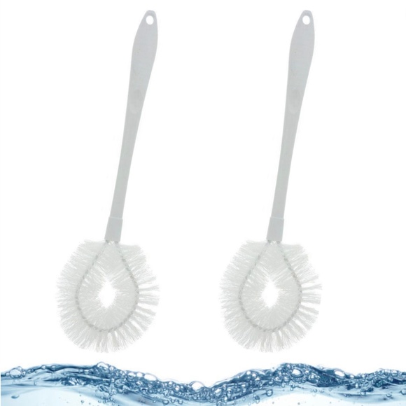 Long Handle Toilet Bowl Scrub Brush 2 Pack 17" Cleaning Brushes Home Cleaning - Picture 1 of 5